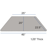 Wren 22.5''W x 45''L Trapezoid Grey HP Laminate Activity Table - Standard Height Adjustable Legs