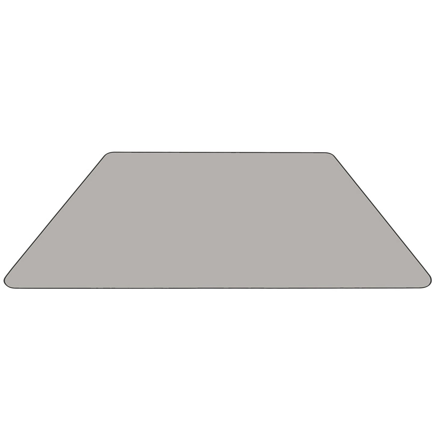 Wren 22.5''W x 45''L Trapezoid Grey HP Laminate Activity Table - Standard Height Adjustable Legs