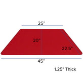 Wren Mobile 22.5''W x 45''L Trapezoid Red HP Laminate Activity Table - Height Adjustable Short Legs
