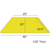 Wren 22.5''W x 45''L Trapezoid Yellow HP Laminate Activity Table - Height Adjustable Short Legs