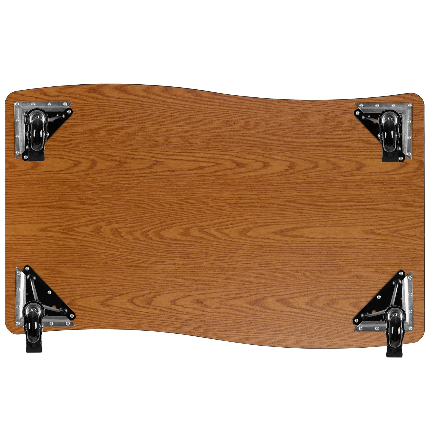 Wren Mobile 28"W x 47.5"L Rectangle Wave Flexible Collaborative Grey Laminate Activity Table - Height Adjust Short Legs