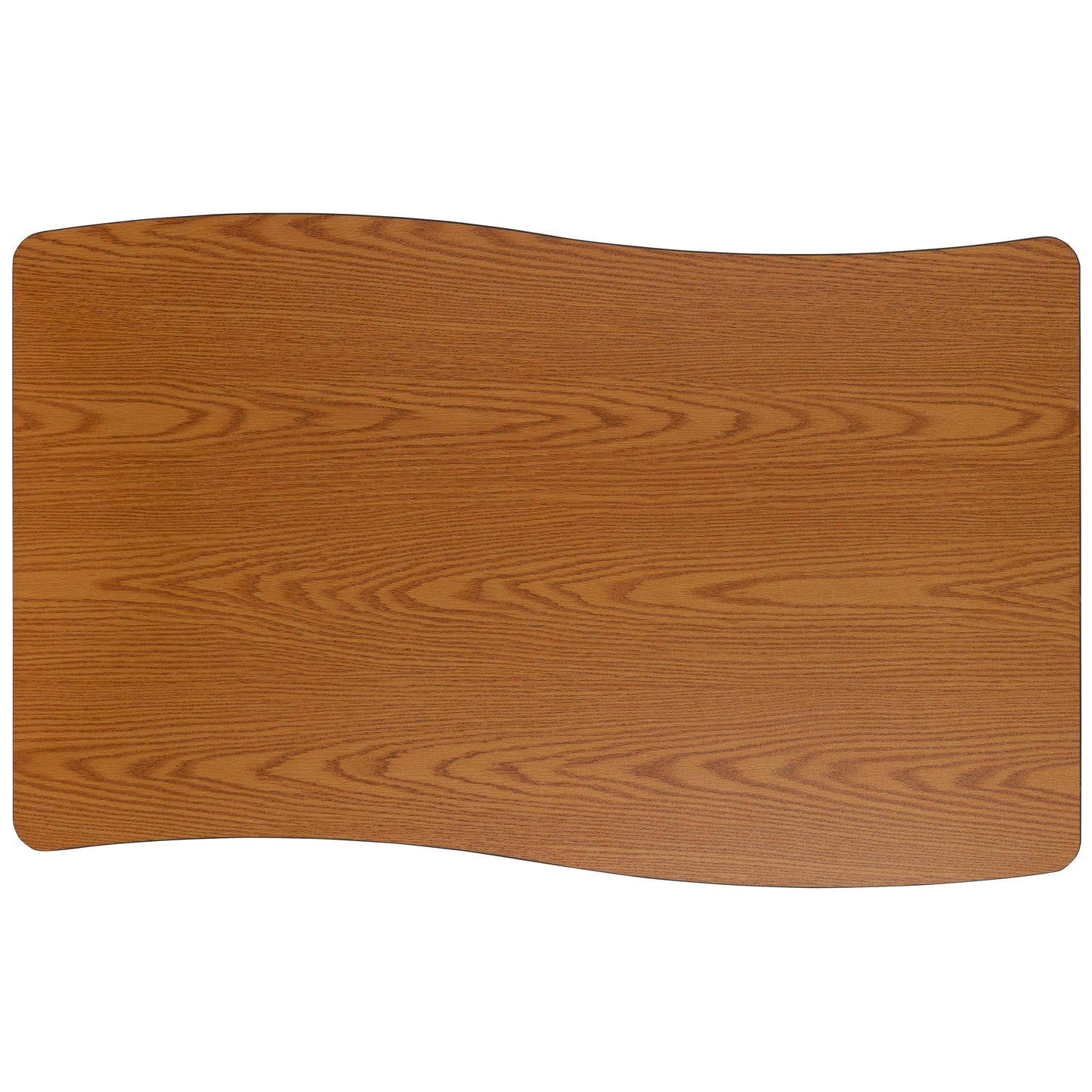 Wren Mobile 28"W x 47.5"L Rectangle Wave Flexible Collaborative Oak Laminate Activity Table - Height Adjust Short Legs