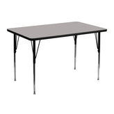 Wren 30''W x 48''L Rectangular Grey HP Laminate Activity Table - Standard Height Adjustable Legs