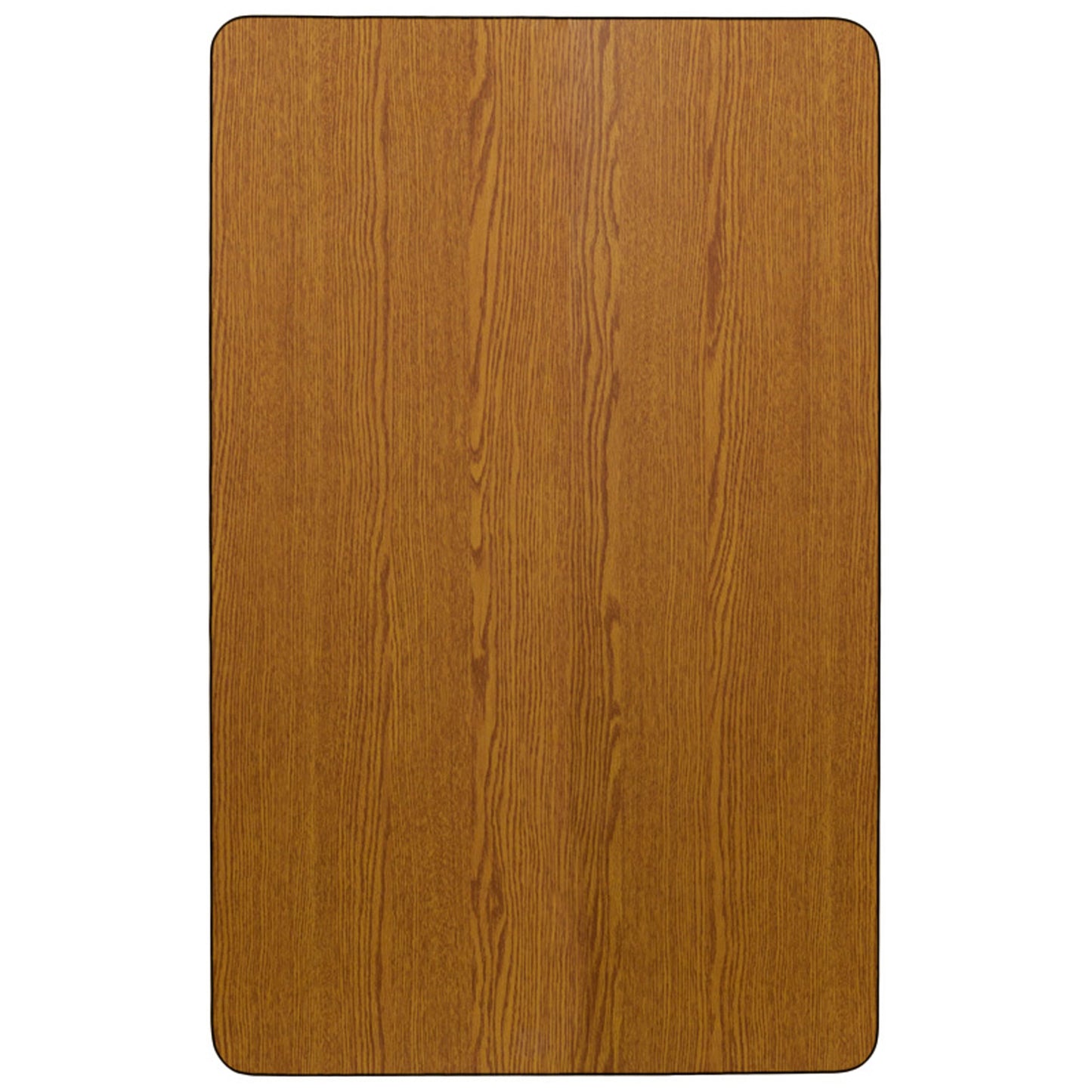 Wren Mobile 30''W x 48''L Rectangular Oak Thermal Laminate Activity Table - Height Adjustable Short Legs