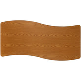 Wren Mobile 26"W x 60"L Rectangle Wave Flexible Collaborative Oak Laminate Activity Table - Standard Height Adjust Legs