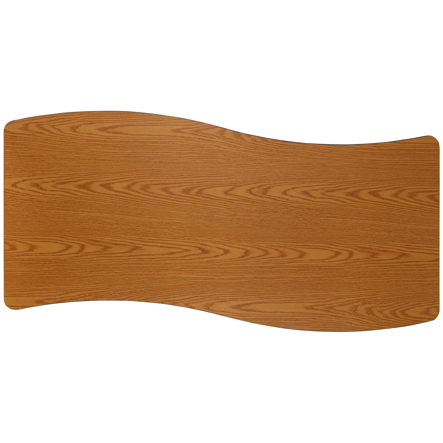 Wren 26"W x 60"L Rectangle Wave Flexible Collaborative Oak Thermal Laminate Activity Table - Standard Height Adjust Legs