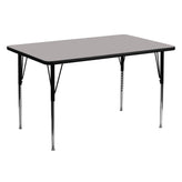 Wren 30''W x 60''L Rectangular Grey HP Laminate Activity Table - Standard Height Adjustable Legs