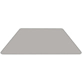 Wren Mobile 29''W x 57''L Trapezoid Grey HP Laminate Activity Table - Height Adjustable Short Legs
