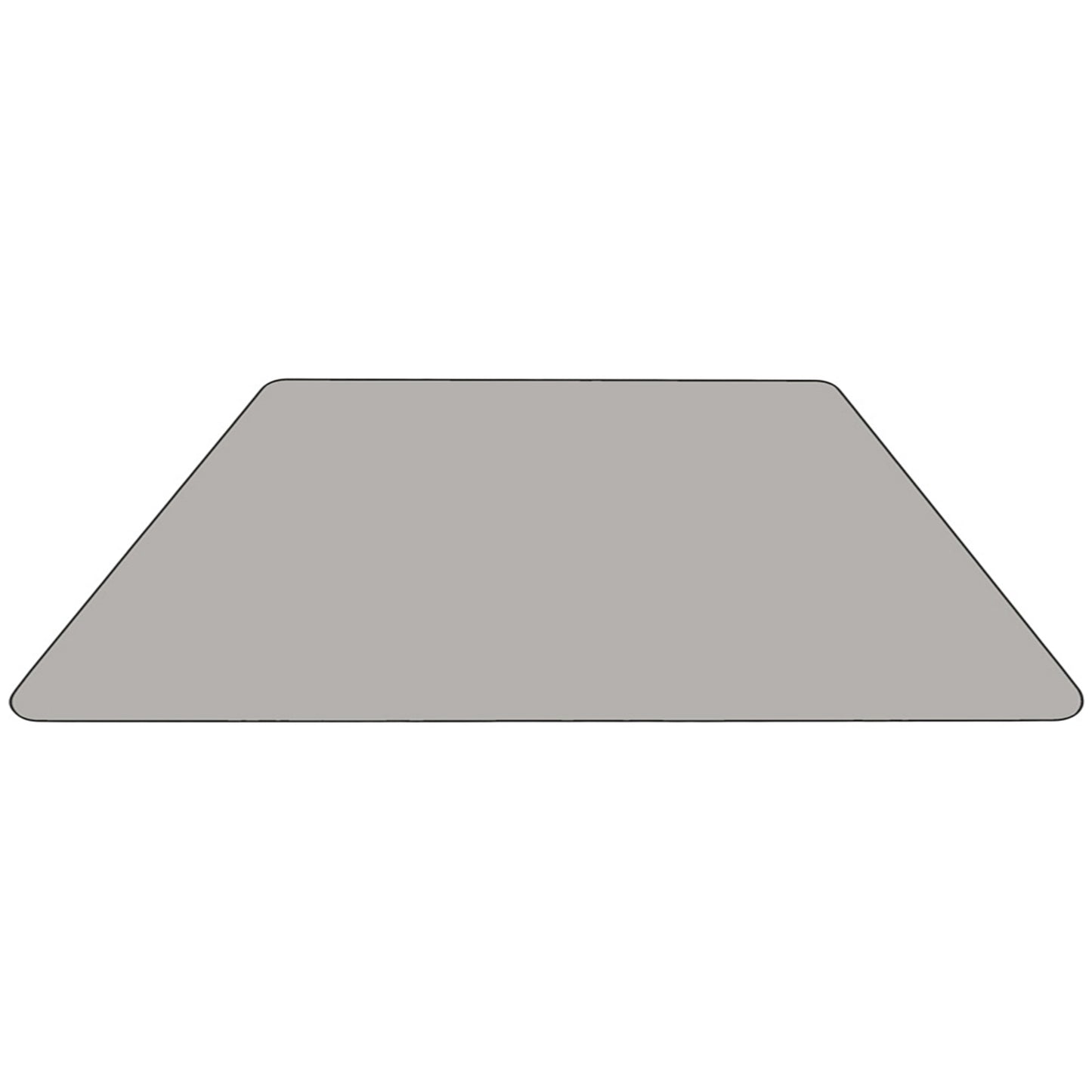 Wren Mobile 29''W x 57''L Trapezoid Grey Thermal Laminate Activity Table - Height Adjustable Short Legs
