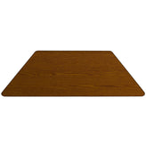 Wren 29''W x 57''L Trapezoid Oak Thermal Laminate Activity Table - Height Adjustable Short Legs