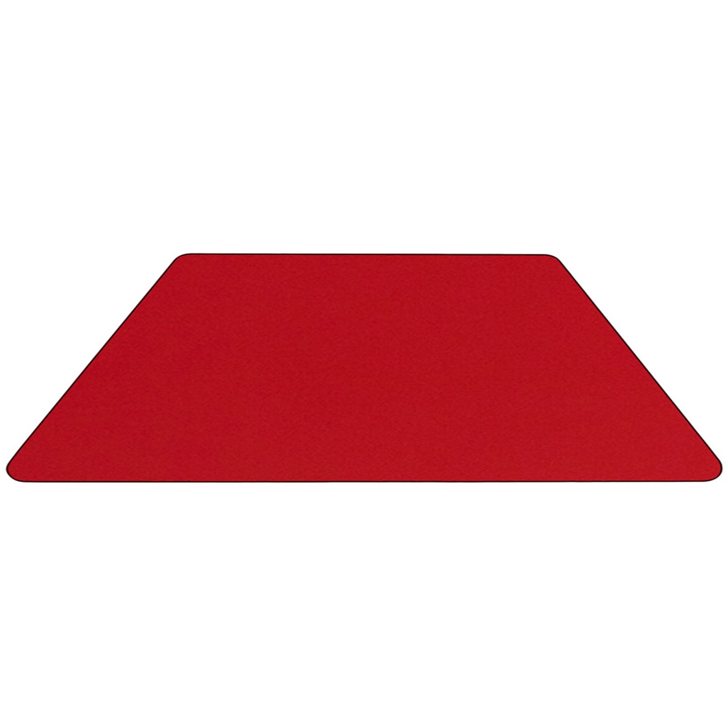 Wren 29''W x 57''L Trapezoid Red Thermal Laminate Activity Table - Standard Height Adjustable Legs