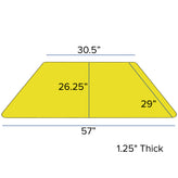 Wren Mobile 29''W x 57''L Trapezoid Yellow Thermal Laminate Activity Table - Height Adjustable Short Legs