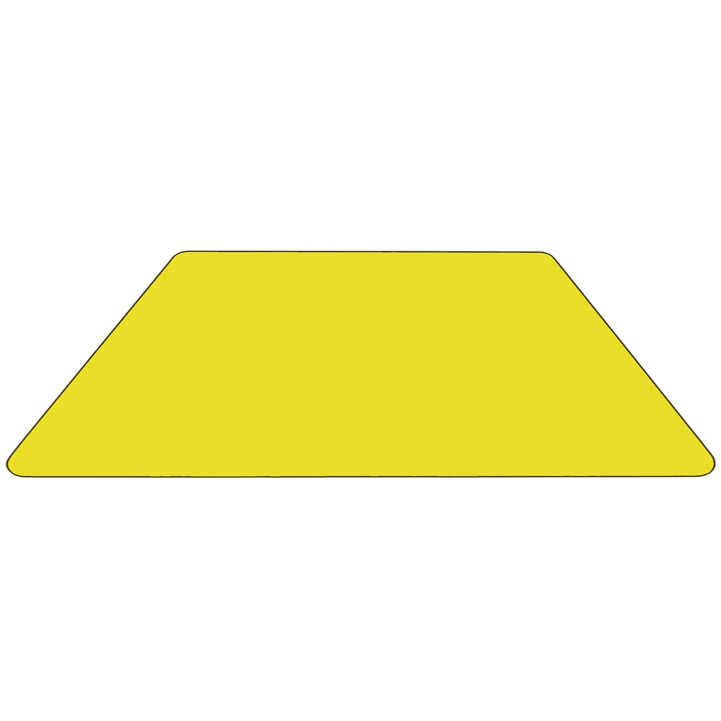 Wren 29''W x 57''L Trapezoid Yellow Thermal Laminate Activity Table - Height Adjustable Short Legs