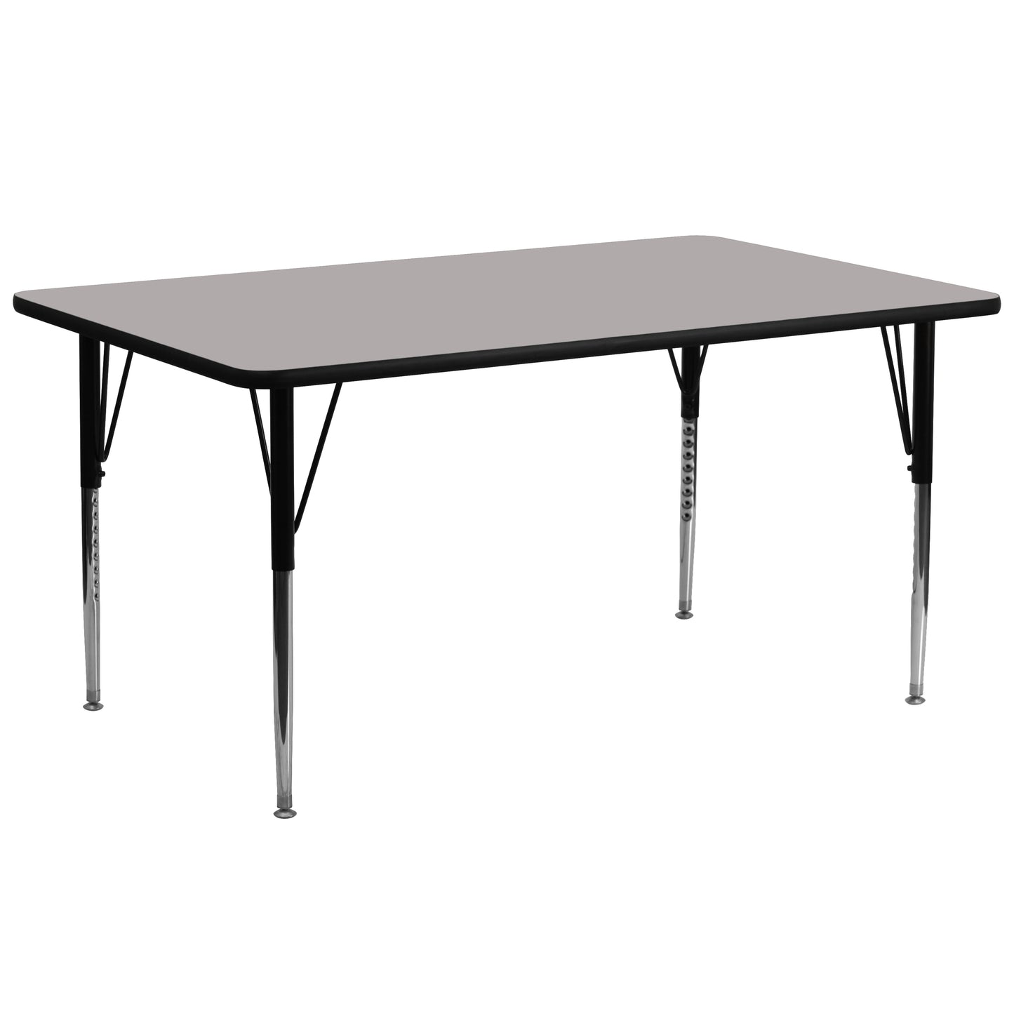 Wren 30''W x 72''L Rectangular Grey HP Laminate Activity Table - Standard Height Adjustable Legs
