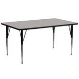 Wren 30''W x 72''L Rectangular Grey HP Laminate Activity Table - Standard Height Adjustable Legs