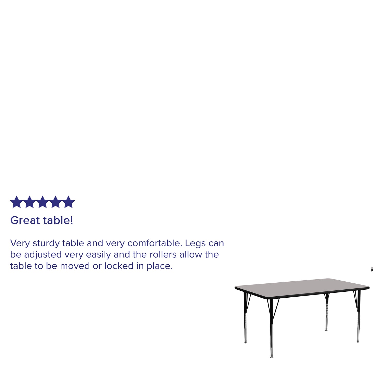 Wren 30''W x 72''L Rectangular Grey HP Laminate Activity Table - Standard Height Adjustable Legs