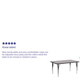 Wren 30''W x 72''L Rectangular Grey HP Laminate Activity Table - Standard Height Adjustable Legs