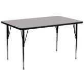 Wren 30''W x 72''L Rectangular Grey Thermal Laminate Activity Table - Standard Height Adjustable Legs