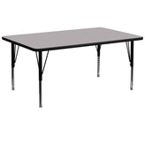 Wren 30''W x 72''L Rectangular Grey Thermal Laminate Activity Table - Height Adjustable Short Legs