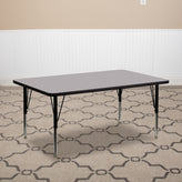 Wren 30''W x 72''L Rectangular Grey Thermal Laminate Activity Table - Height Adjustable Short Legs