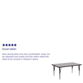 Wren 30''W x 72''L Rectangular Grey Thermal Laminate Activity Table - Height Adjustable Short Legs