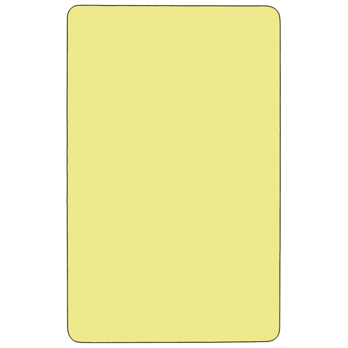 Wren 30''W x 72''L Rectangular Yellow Thermal Laminate Activity Table - Height Adjustable Short Legs