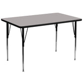 Wren 36''W x 72''L Rectangular Grey HP Laminate Activity Table - Standard Height Adjustable Legs
