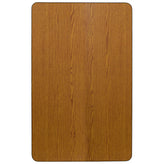 Wren Mobile 36''W x 72''L Rectangular Oak Thermal Laminate Activity Table - Height Adjustable Short Legs