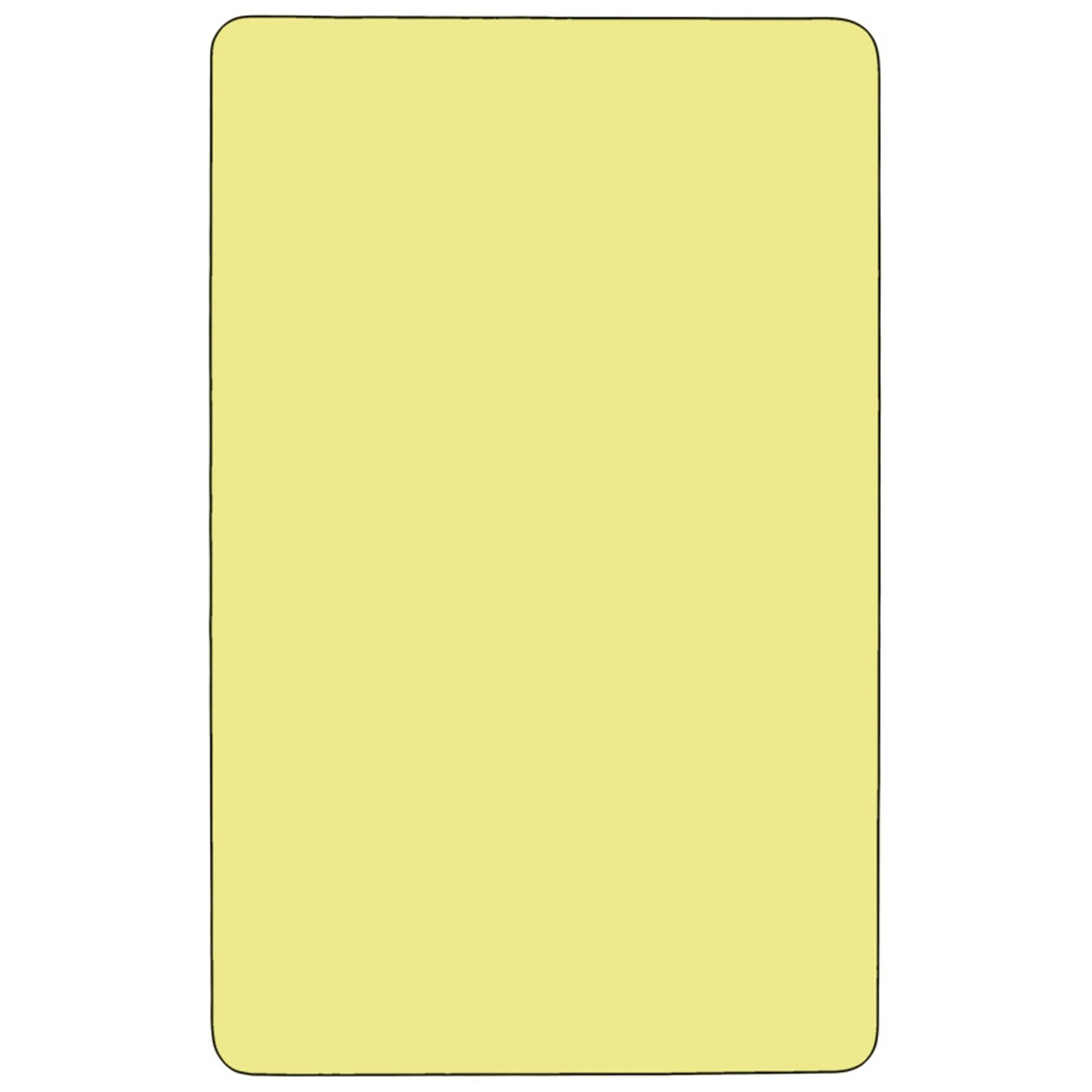 Wren Mobile 36''W x 72''L Rectangular Yellow Thermal Laminate Activity Table - Standard Height Adjustable Legs