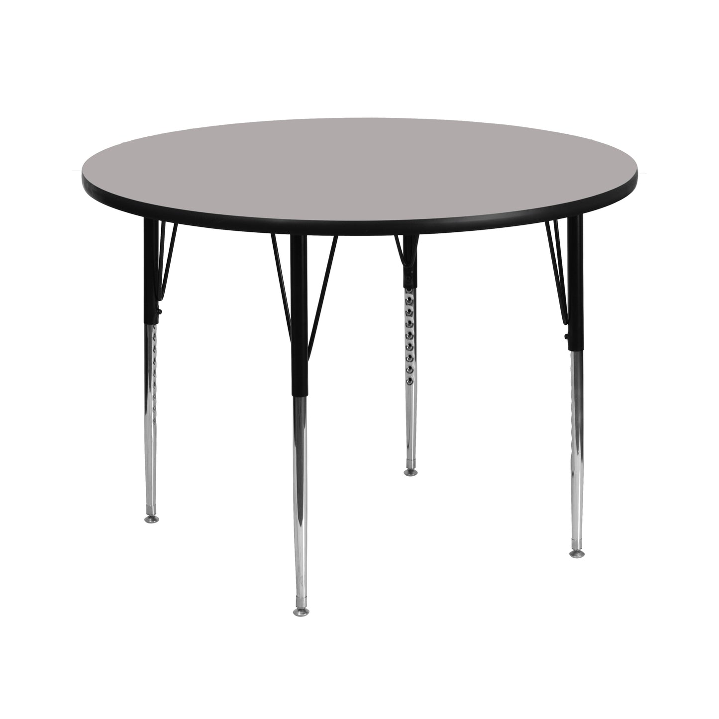 Wren 42'' Round Grey HP Laminate Activity Table - Standard Height Adjustable Legs
