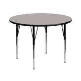Wren 42'' Round Grey HP Laminate Activity Table - Standard Height Adjustable Legs