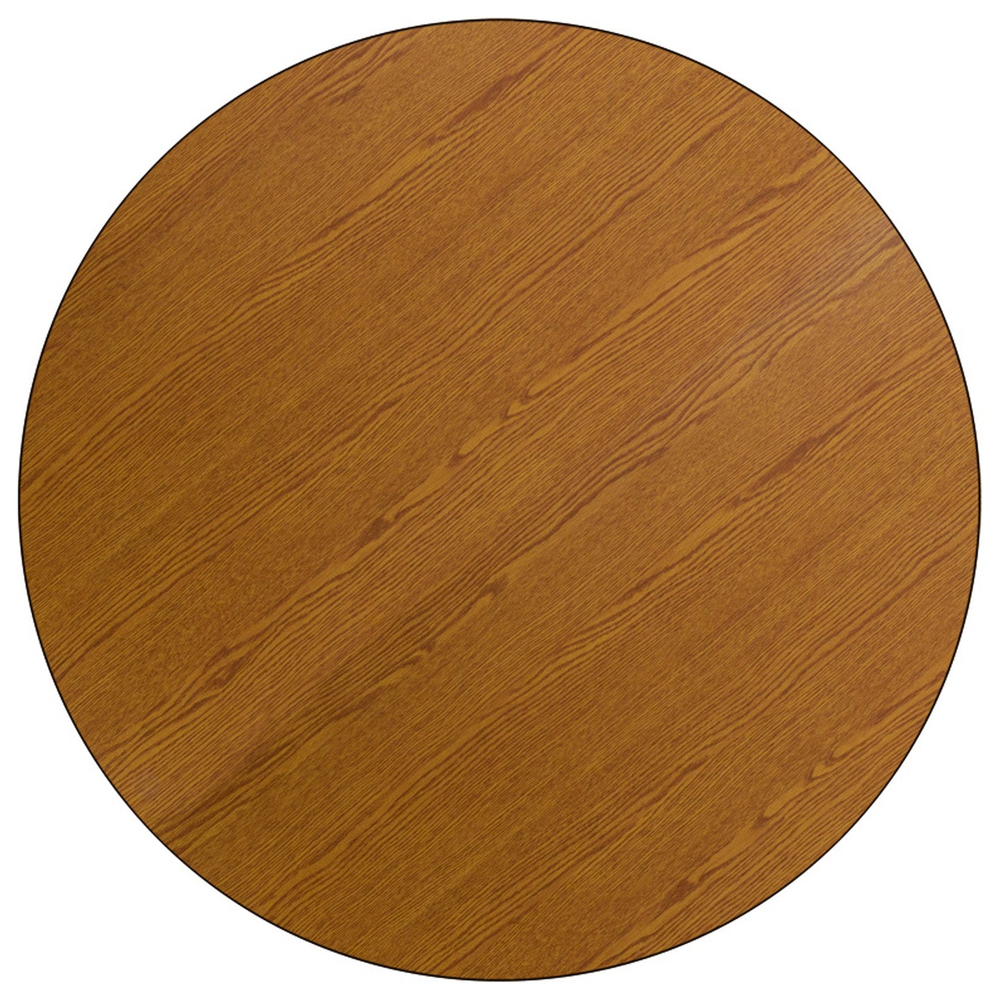 Wren Mobile 42'' Round Oak Thermal Laminate Activity Table - Height Adjustable Short Legs