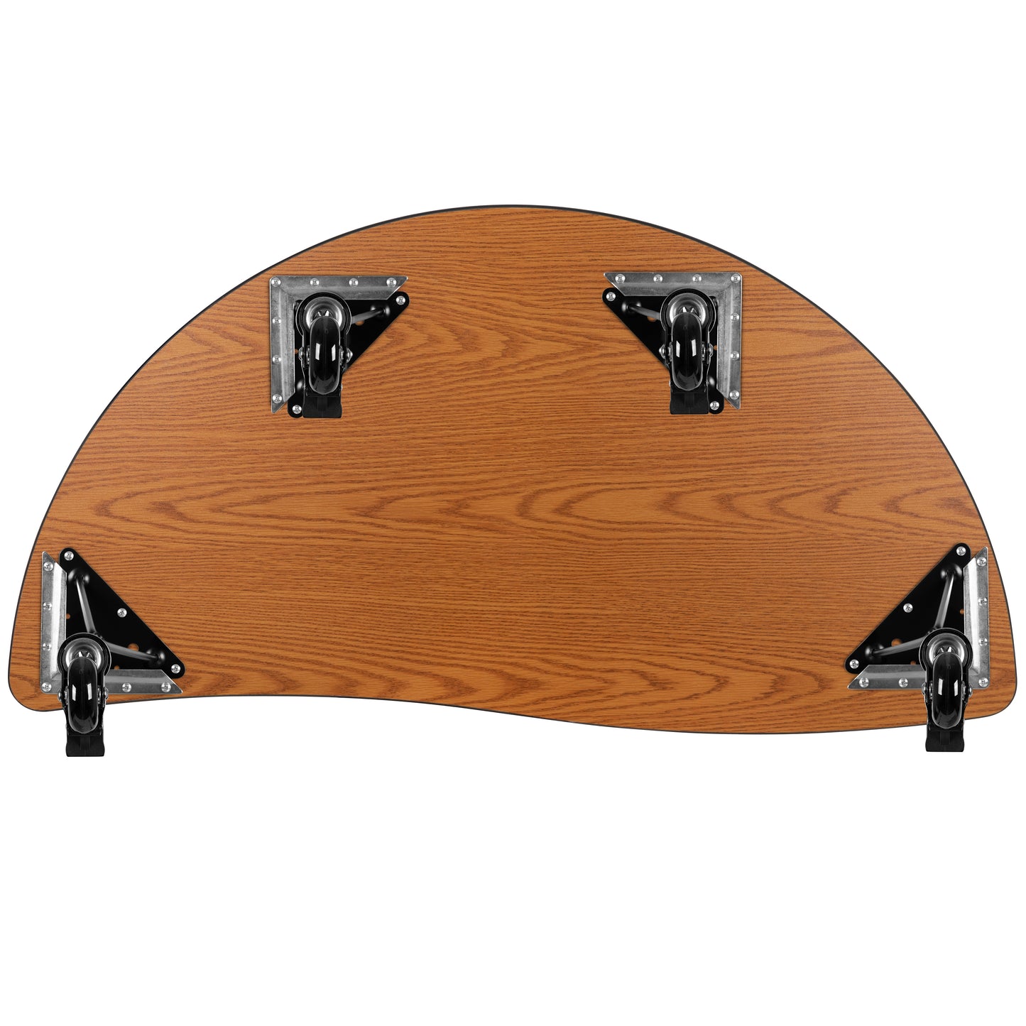 Wren Mobile 47.5" Half Circle Wave Flexible Collaborative Grey Thermal Laminate Activity Table - Height Adjust Short Legs