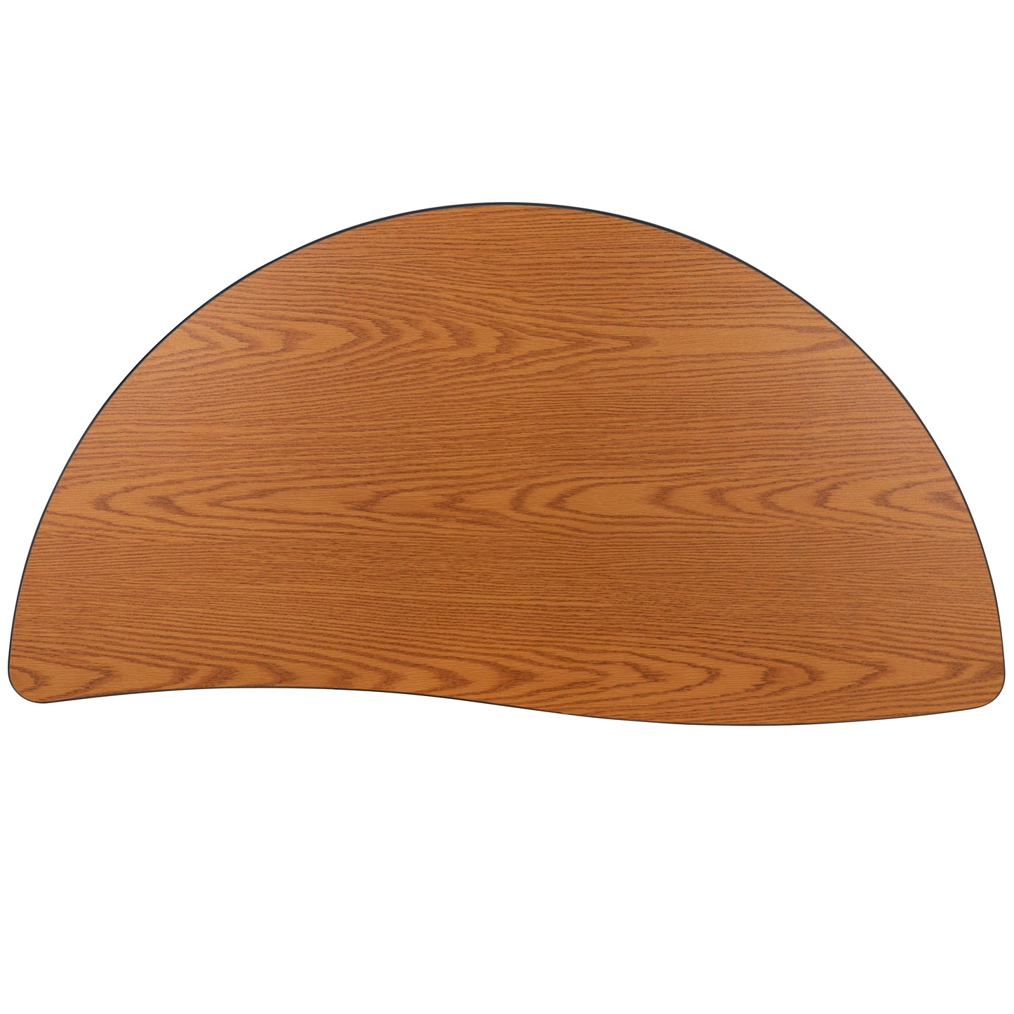 Wren Mobile 47.5" Half Circle Wave Flexible Collaborative Oak Laminate Activity Table - Standard Height Adjustable Legs