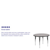 Wren 48'' Round Grey HP Laminate Activity Table - Standard Height Adjustable Legs