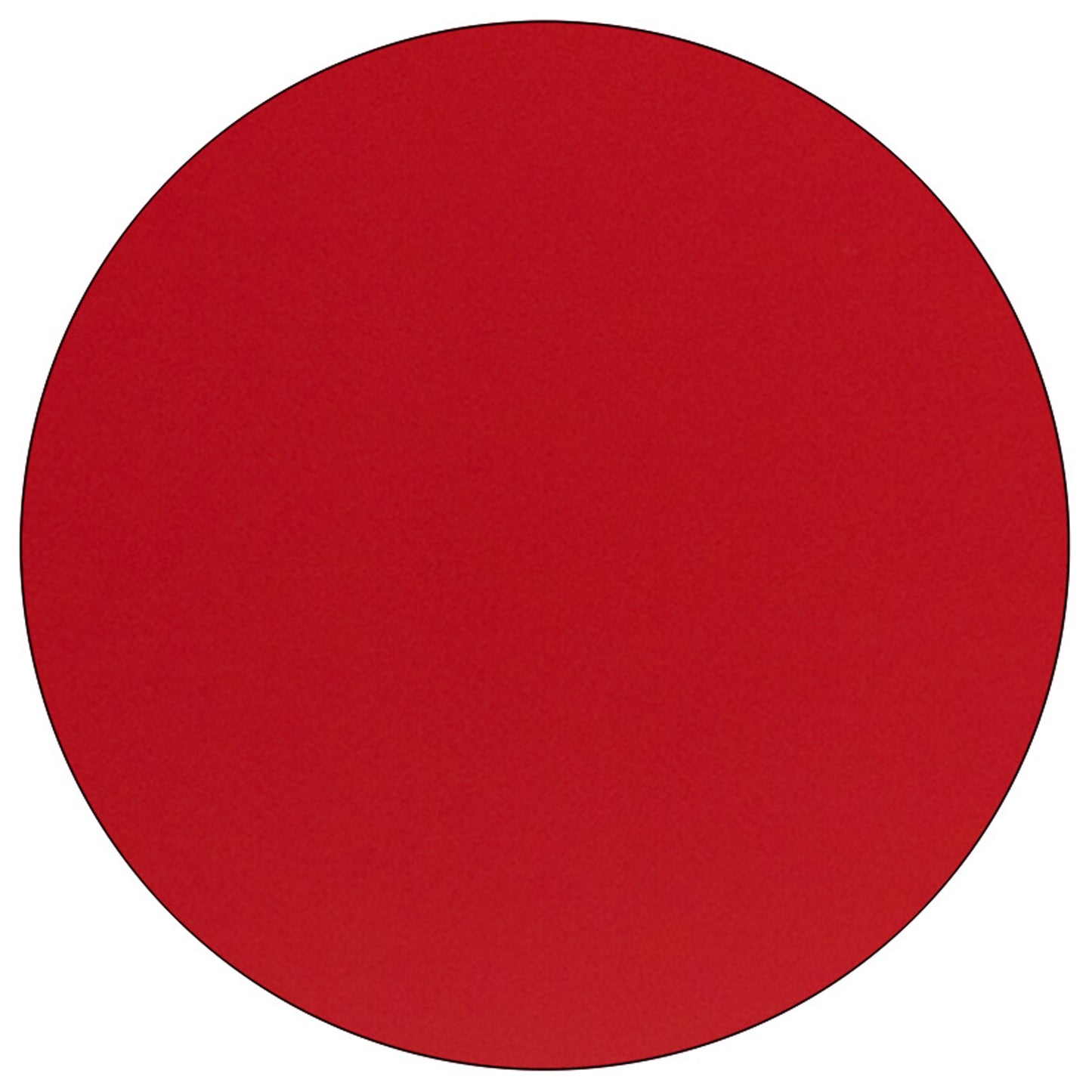 Wren 48'' Round Red HP Laminate Activity Table - Height Adjustable Short Legs