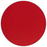 Wren 48'' Round Red HP Laminate Activity Table - Height Adjustable Short Legs