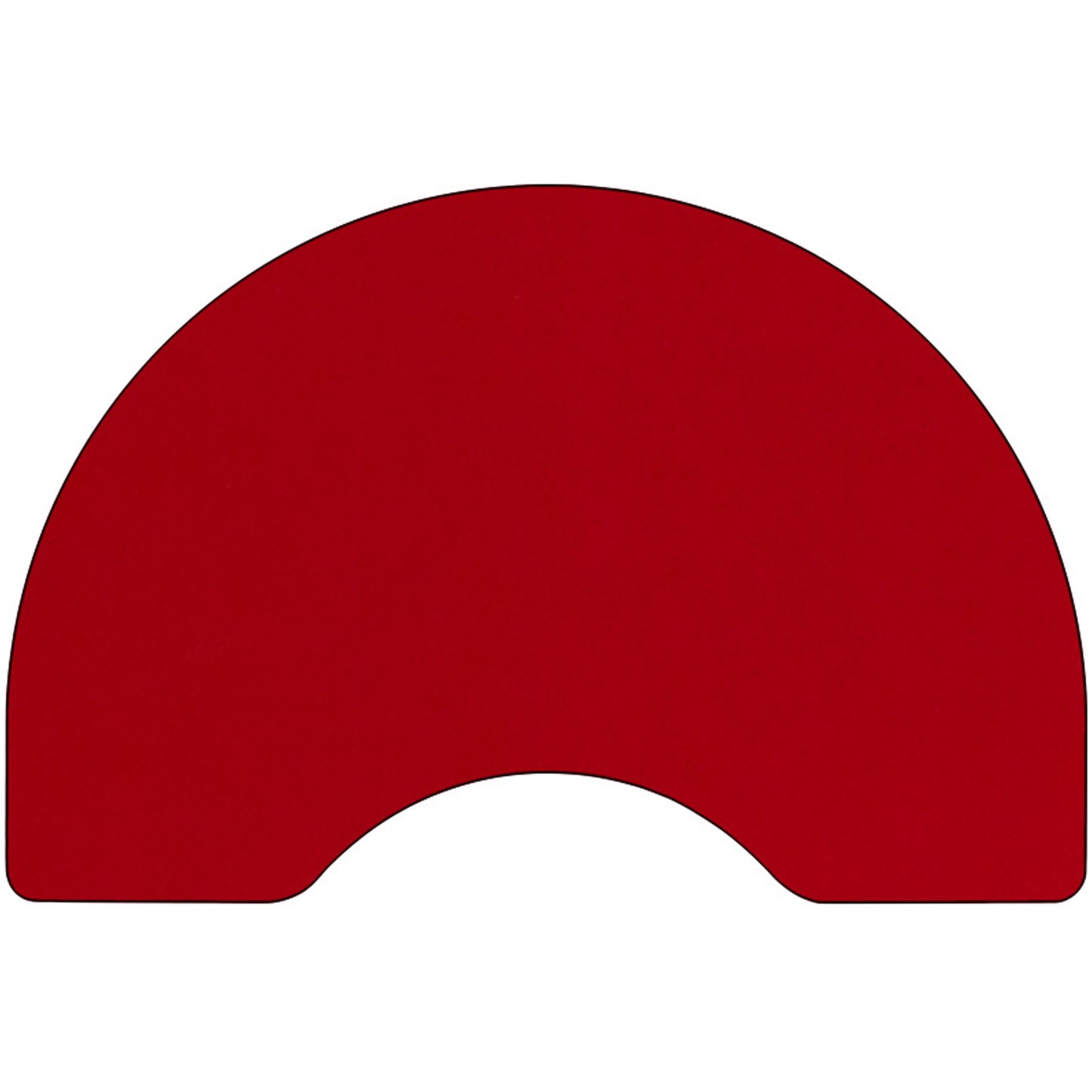 Wren Mobile 48''W x 72''L Kidney Red Thermal Laminate Activity Table - Height Adjustable Short Legs