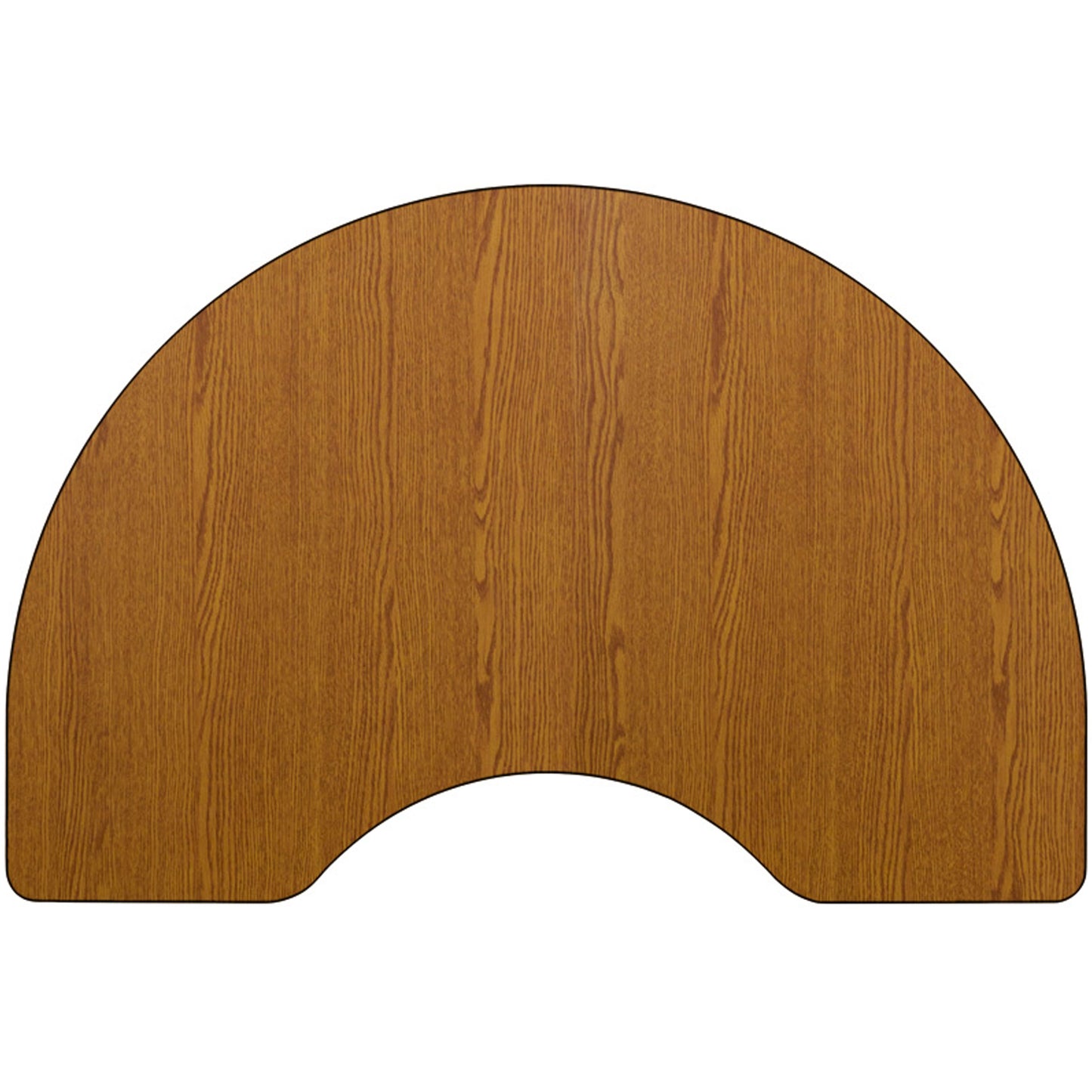 Wren Mobile 48''W x 96''L Kidney Oak Thermal Laminate Activity Table - Standard Height Adjustable Legs