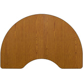 Wren Mobile 48''W x 96''L Kidney Oak Thermal Laminate Activity Table - Standard Height Adjustable Legs