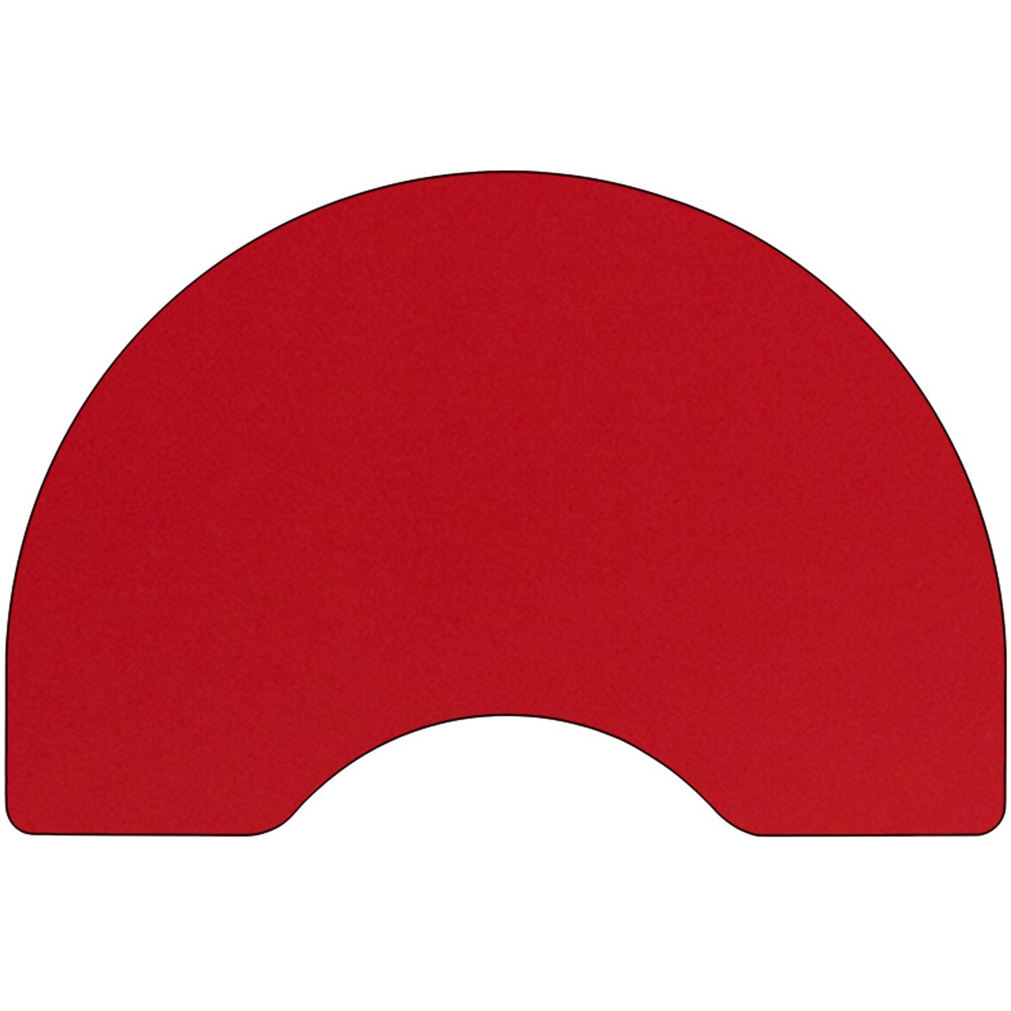Wren Mobile 48''W x 96''L Kidney Red HP Laminate Activity Table - Height Adjustable Short Legs