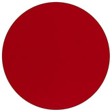 Wren Mobile 60'' Round Red Thermal Laminate Activity Table - Height Adjustable Short Legs