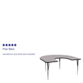 Wren 60''W x 66''L Horseshoe Grey Thermal Laminate Activity Table - Standard Height Adjustable Legs