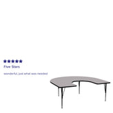 Wren 60''W x 66''L Horseshoe Grey Thermal Laminate Activity Table - Height Adjustable Short Legs