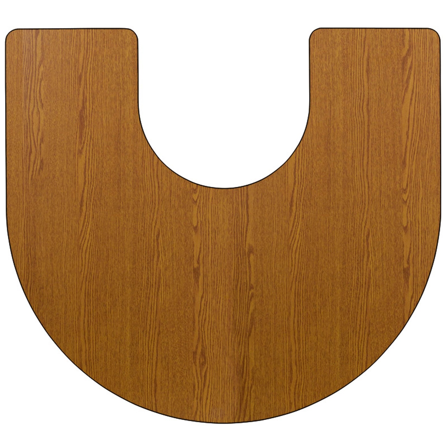 Wren 60''W x 66''L Horseshoe Oak Thermal Laminate Activity Table - Standard Height Adjustable Legs