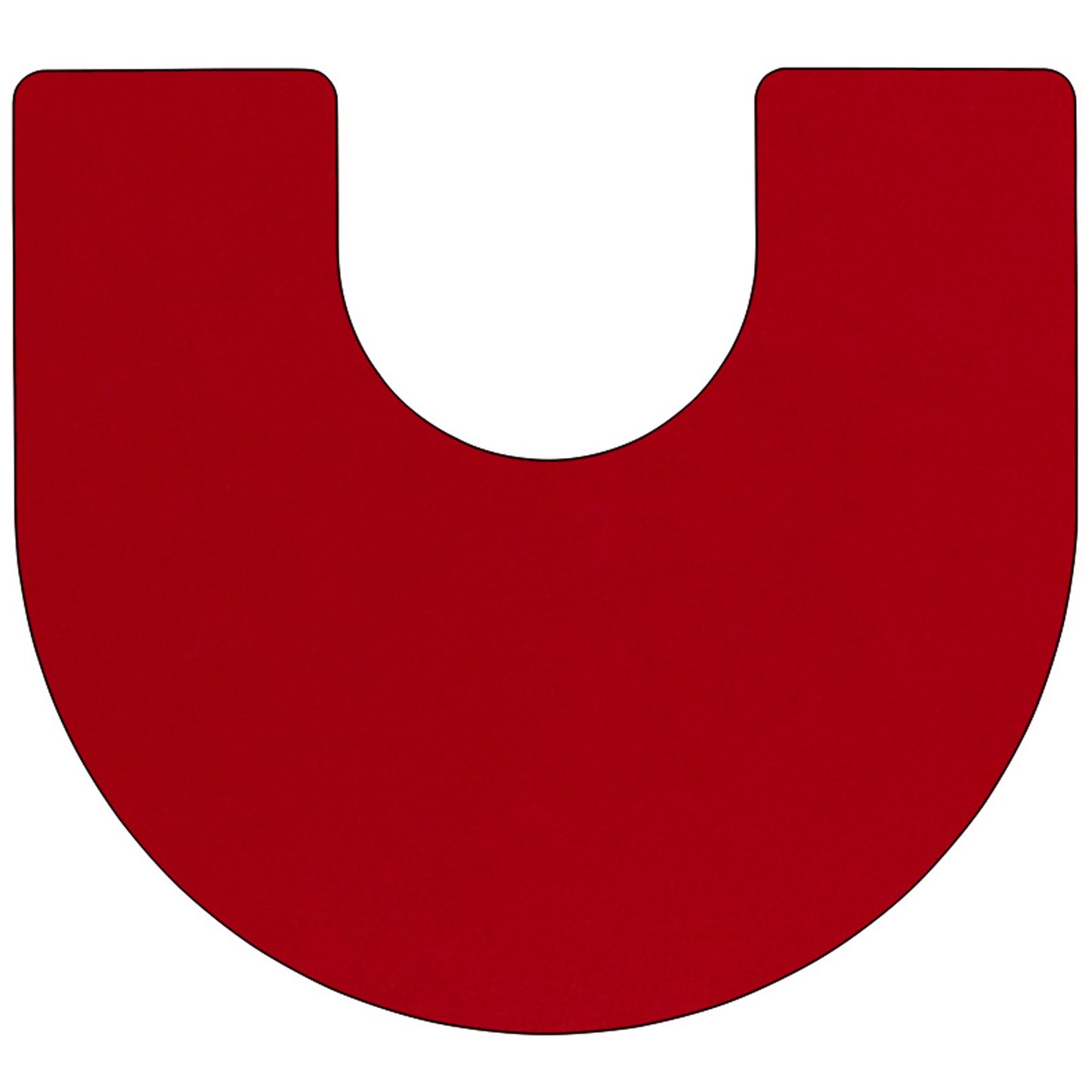Wren Mobile 60''W x 66''L Horseshoe Red Thermal Laminate Activity Table - Height Adjustable Short Legs