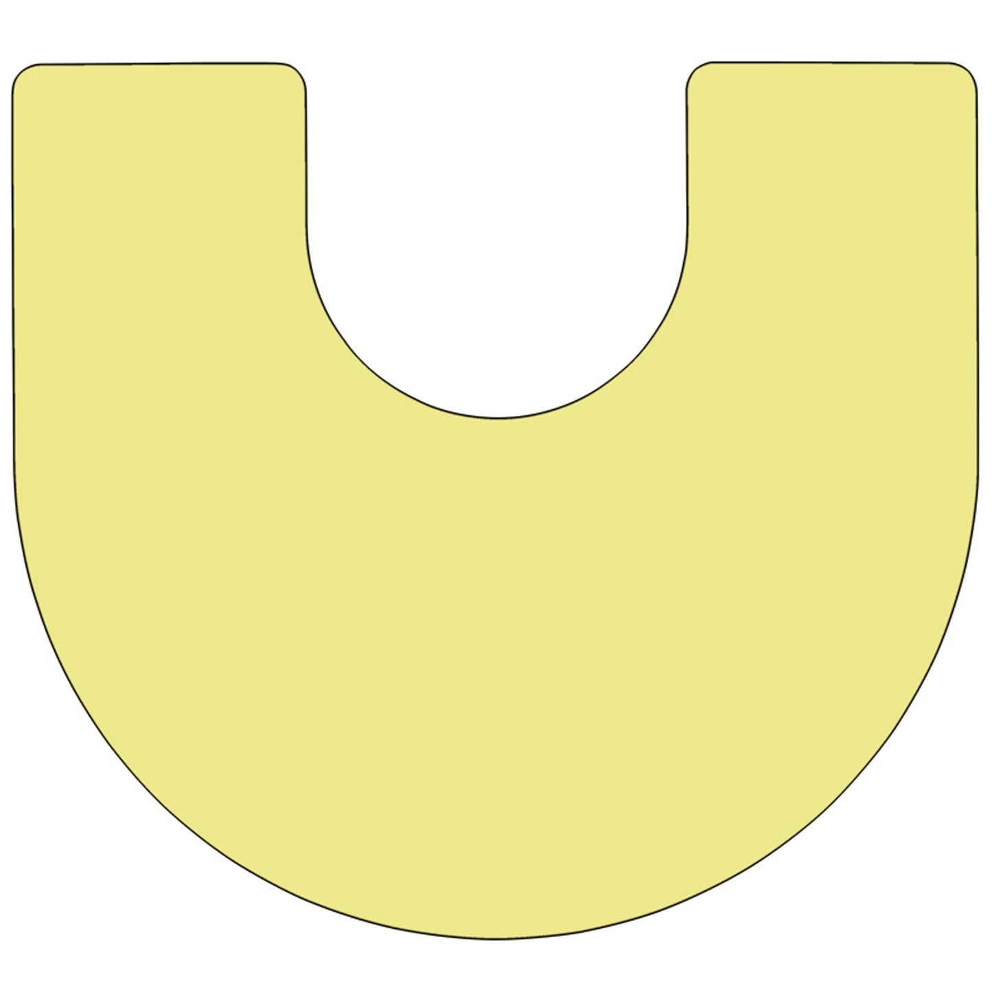 Wren Mobile 60''W x 66''L Horseshoe Yellow Thermal Laminate Activity Table - Height Adjustable Short Legs