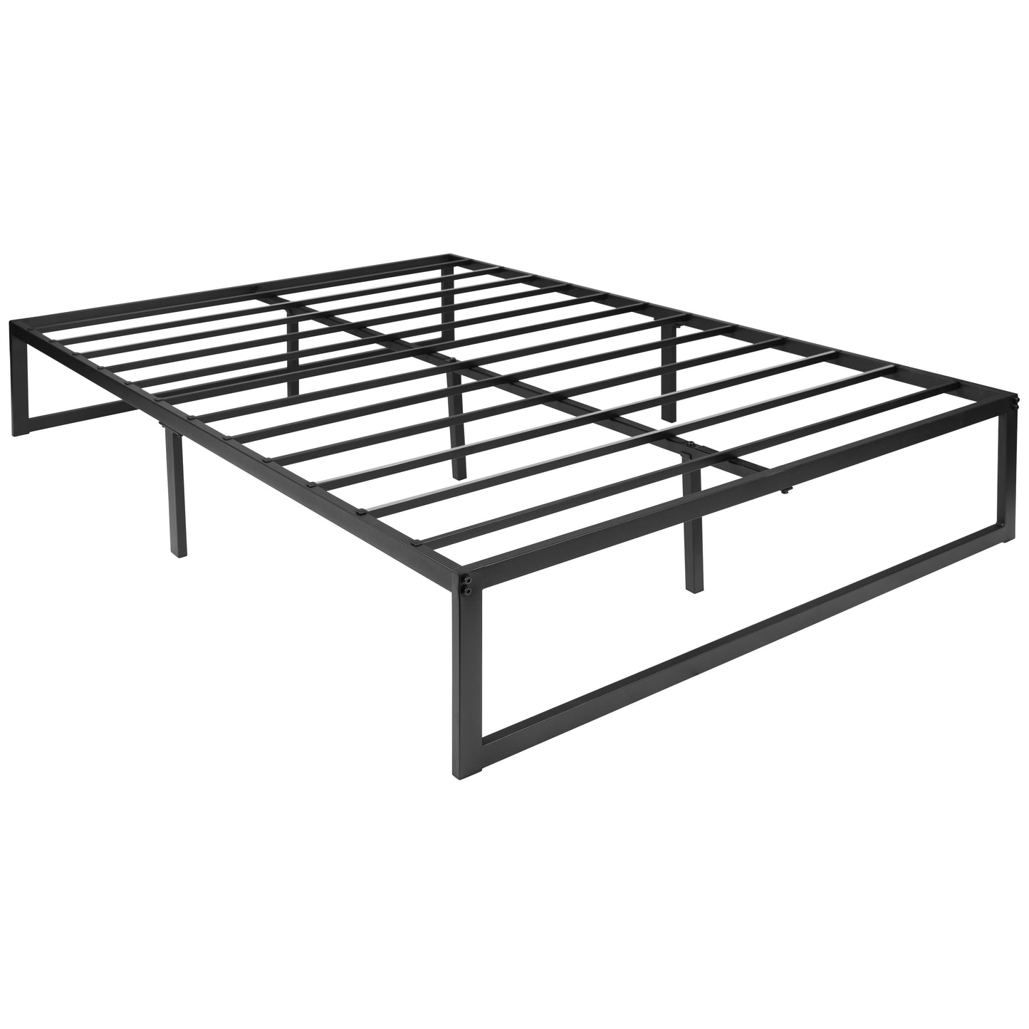 Lana 14 Inch Metal Platform Bed Frame - No Box Spring Needed with Steel Slat Support and Quick Lock Functionality (Full)