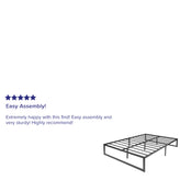 Lana 14 Inch Metal Platform Bed Frame - No Box Spring Needed with Steel Slat Support and Quick Lock Functionality (Full)