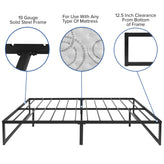 Lana 14 Inch Metal Platform Bed Frame - No Box Spring Needed with Steel Slat Support and Quick Lock Functionality (Full)